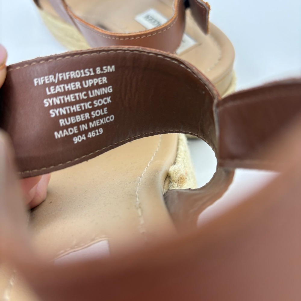 Steve Madden Platform Espadrille Sandals Brown Ankle Strap Summer Shoes size 8.5 - Picture 6 of 6